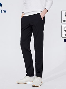 [抗菌]Navigare意大利小帆船春季黑色直筒休闲裤男加绒保暖小脚裤
