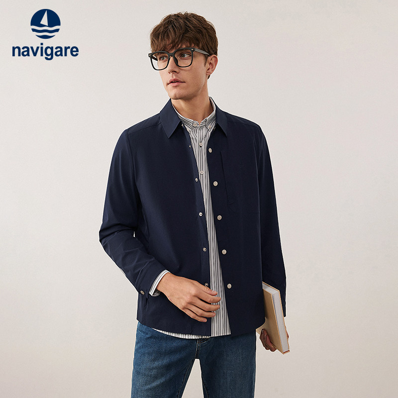 Navigare意大利小帆船百搭长袖衬衫夹克男秋季新款休闲衬衣外套,男装,夹克,淘宝优惠券,粉丝福利购,淘宝优惠卷