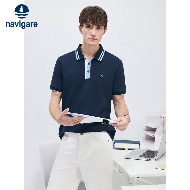【冰丝】Navigare意大利小帆船短袖保罗POLO衫男士休闲翻