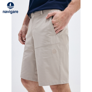 凉感 裤 Navigare意大利小帆船夏季 男士 子直筒休闲中裤 五分裤