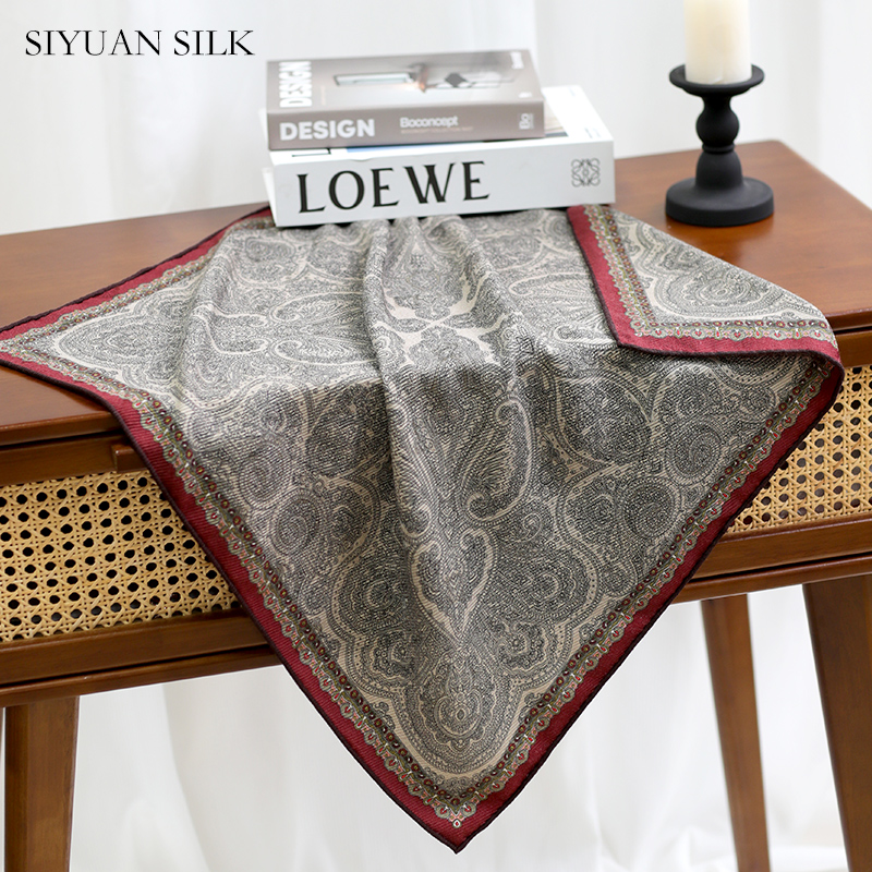 2025羊毛桑蚕丝新款腰果丝毛中方巾丝巾文艺意式旅游百搭围巾披肩