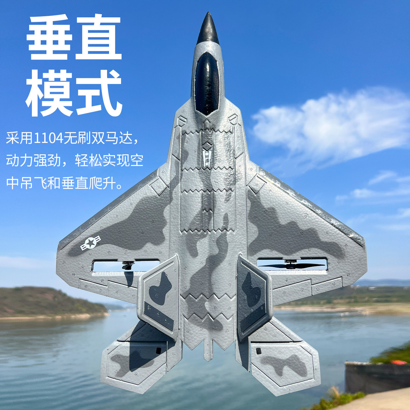 专业进阶四通道无刷遥控飞机F-22猛禽战斗机航模固定翼滑翔机玩具