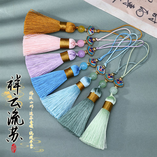 博婷短款祥云流苏抗皱冰丝小挂穗