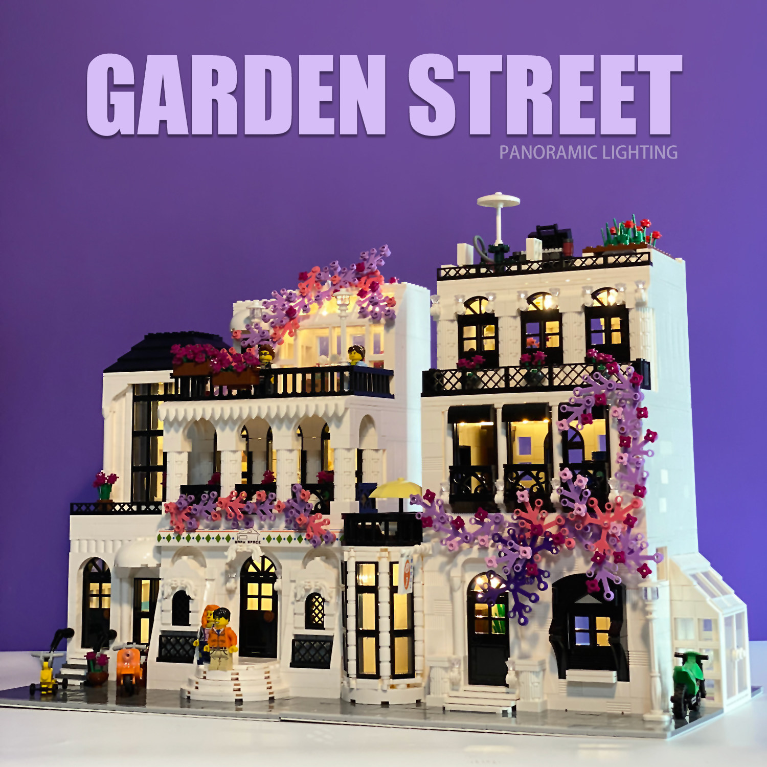 中国积木街景伦敦花房女生系列别墅房子咖啡厅拼装玩具礼物