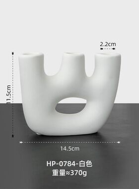 现代简约黑白色几何陶瓷烛台摆件客厅浪漫烛光晚餐V创意餐桌软装
