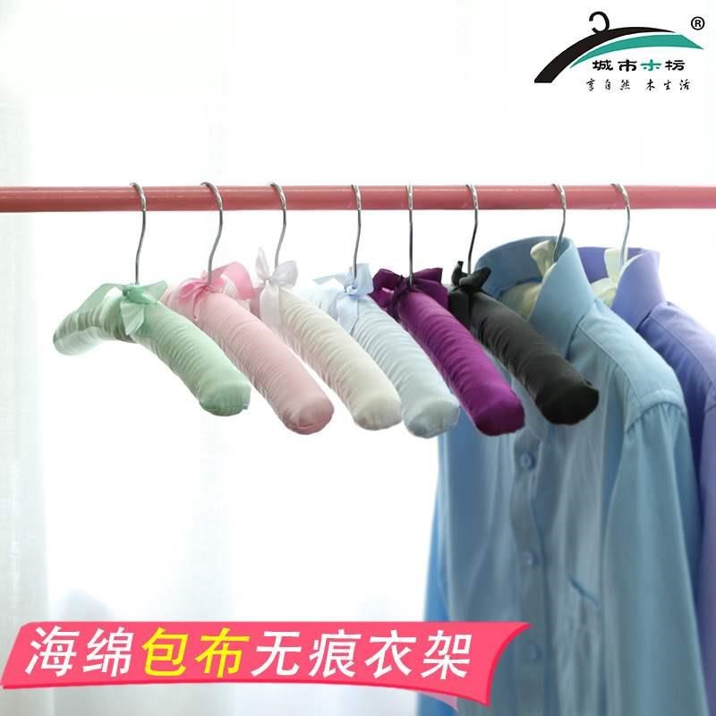 裙架布艺婚纱衣架专用防滑无痕包布防肩角软海绵V衣撑子家用衣挂