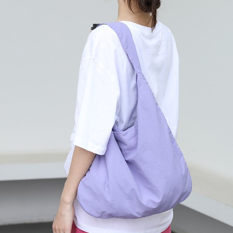 浪漫紫粉~小众纯色帆布包女2024新款休闲百搭腋下单肩包U型大容量,箱包皮具/热销女包/男包,时尚帆布包,淘宝优惠券,粉丝福利购,淘宝优惠卷