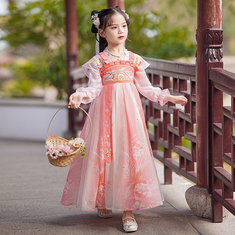 女童汉服襦裙超仙2025儿童女款春季连衣裙古风公主裙春秋款唐装春
