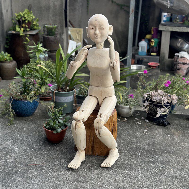 木制关节木偶大型人偶公仔玩偶模型玩具拍摄装饰R摆件店铺道具人