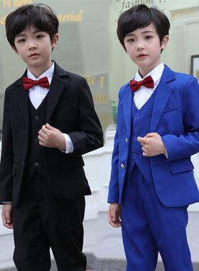儿童西装套装钢琴演出服男童小西服男孩礼服男生正装走秀表演服装