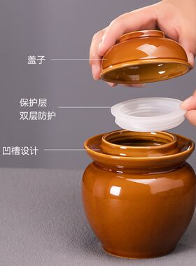 泡菜坛子家用土陶迷你小号v老式陶瓷加厚密封大口大容量酸菜腌菜