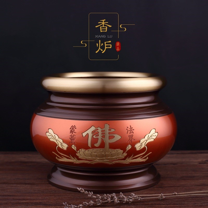 铜香炉果盘水杯花瓶宫灯五供供佛摆件工艺品佛具家用灶灯长明灯