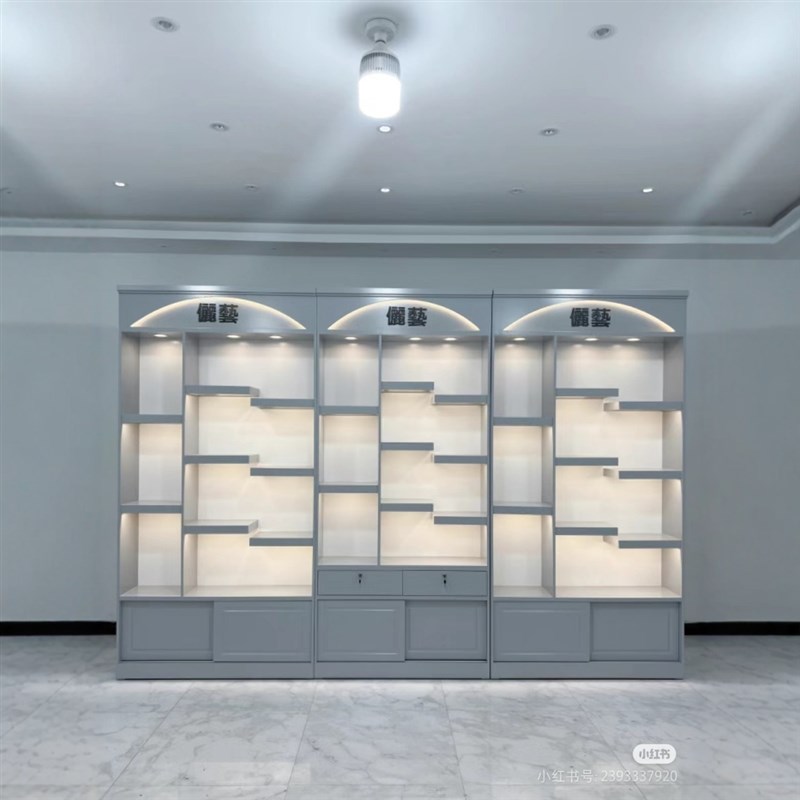 简约化妆品展示柜美妆店展示柜y彩妆护肤产品陈列架多层置物架厂