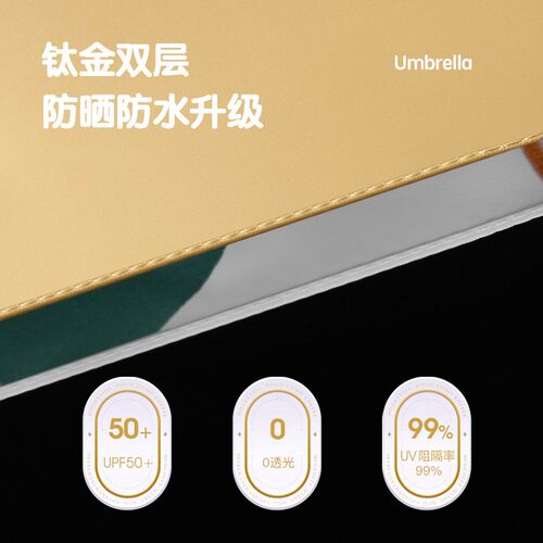 2021新款钛银胶三折太阳伞防晒A遮阳小清新晴雨两用钛胶双层折叠