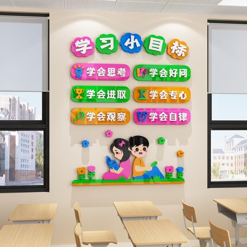 厂促器班级布置化墙建设学习小目标墙贴纸画环创神装小Z学文教室