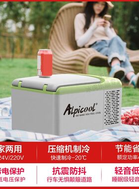 冰虎车载冰箱压h缩机制冷可结冰12V24V车家两用冷冻冷藏迷你小冰