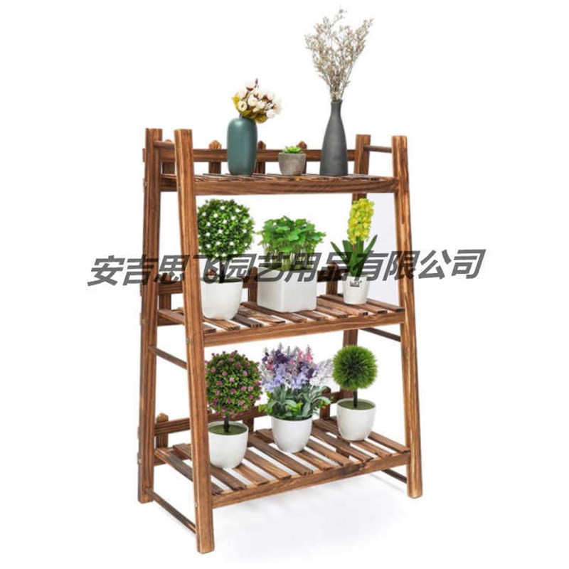 可移动花架子鞋架多层阳r台花架木制创意花盆架子实木落地户外花