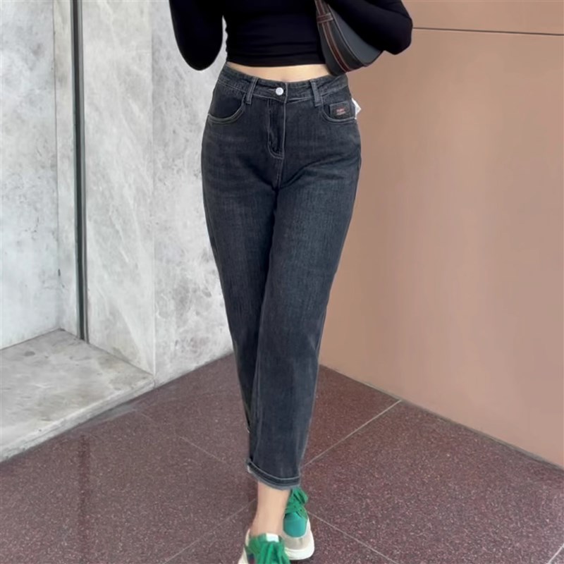 哈伦九分裤女萝卜微胖妹妹弹力老爹裤大码遮肉秋冬加绒加厚小脚裤