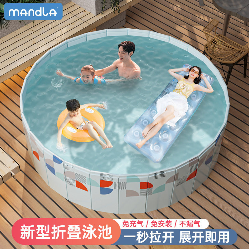 免充气游泳池家用大o型户外圆形戏水池儿童泡澡桶折叠小孩玩具池