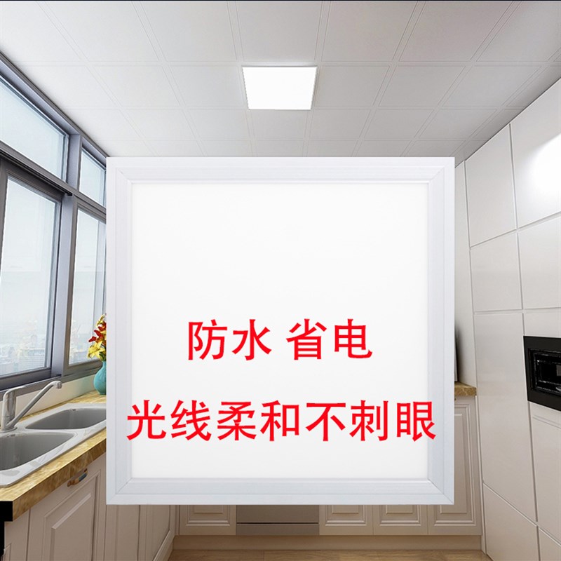 集成吊顶灯具 平板灯300*300*600面板灯厨房卫生间阳台扣板灯白边