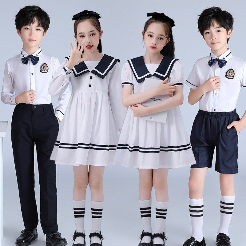 儿童大合唱歌咏比赛演出服中小学生校服诗朗诵表演服毕业照班服
