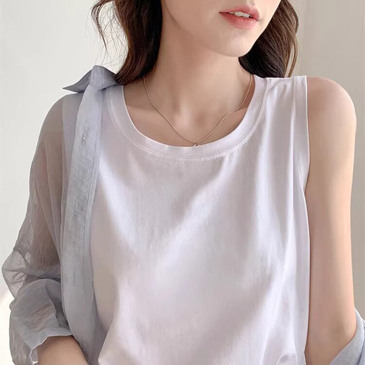 吊带背心女2024夏季新款内搭外穿打底韩版潮纯棉白色无袖打底上衣