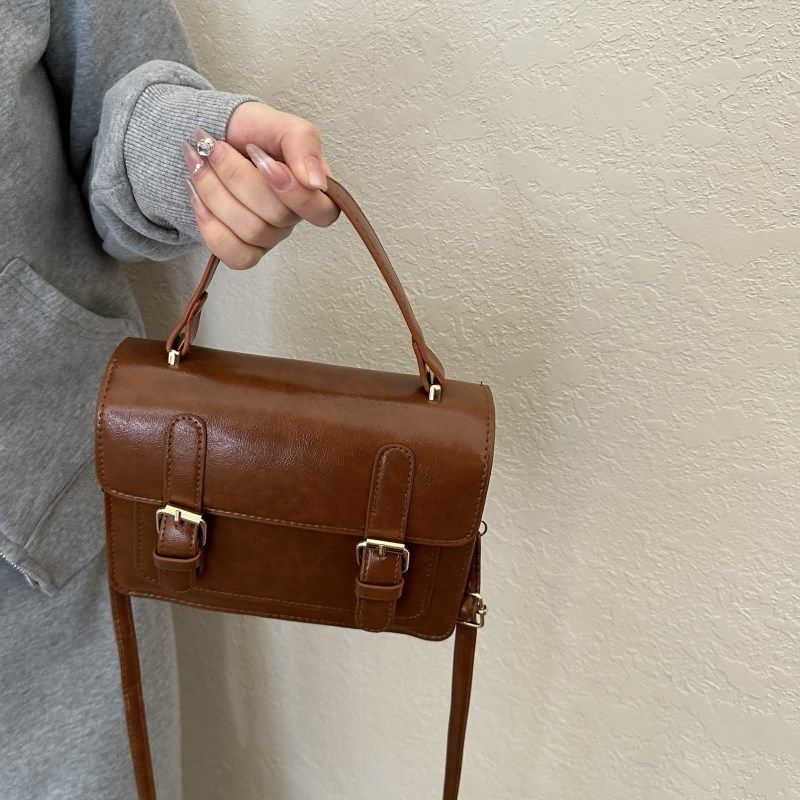 美拉德复古手提包包女2024新款质感单肩斜挎包森系学生百搭小方包,箱包皮具/热销女包/男包,小方包,淘宝优惠券,粉丝福利购,淘宝优惠卷