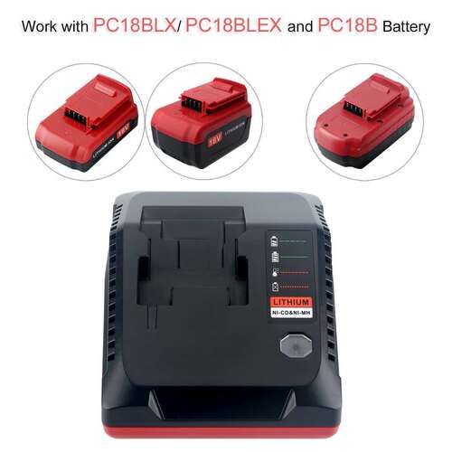 适用于18V派Porter Cable PC18B PC18CHA工具电池充电器PCXMVC