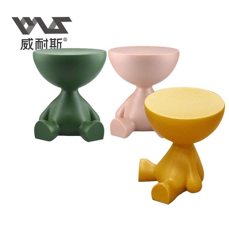 包邮儿童边几平头凳创意家用床头柜艺术摆件PE塑料小户型卡通茶几