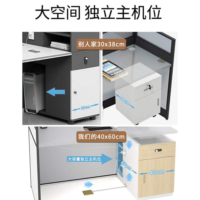 职员办公桌椅组合员工位64四人位简约现代公司办公室屏风隔断卡座