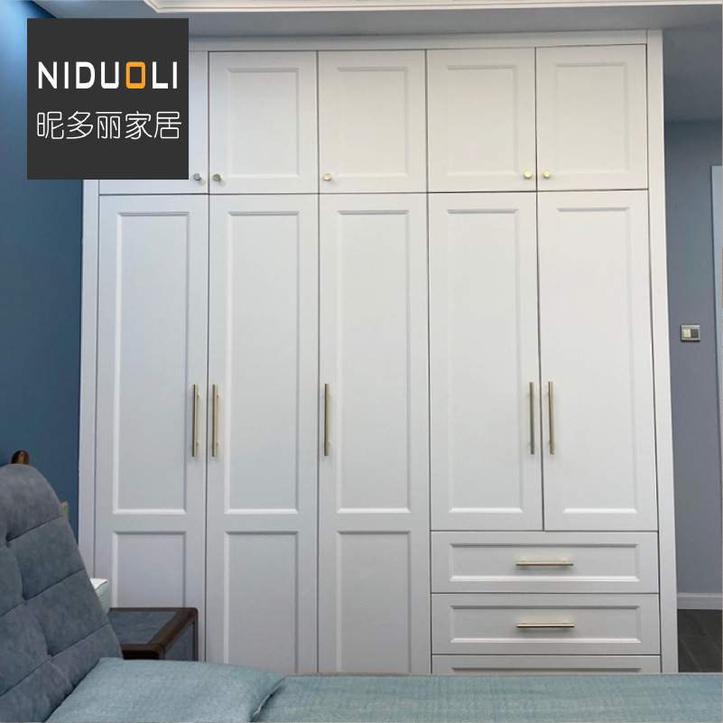 整体衣柜定 制现代模压衣橱北欧欧式平开门卧室衣帽间衣柜定 制