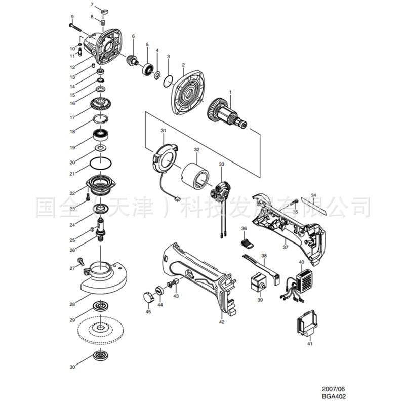 Makita牧田充电工具DGA402Z充电式角向磨光机18V锂电100mm角磨机