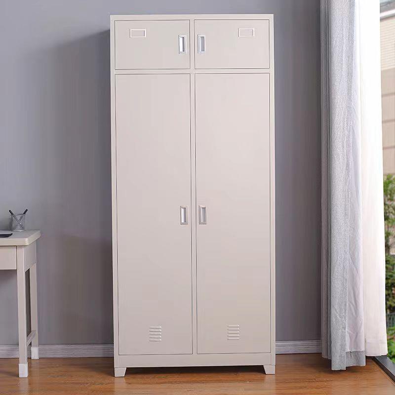 加厚铁皮柜储物柜宿舍衣帽物品柜双人内务更衣柜四门储物柜子