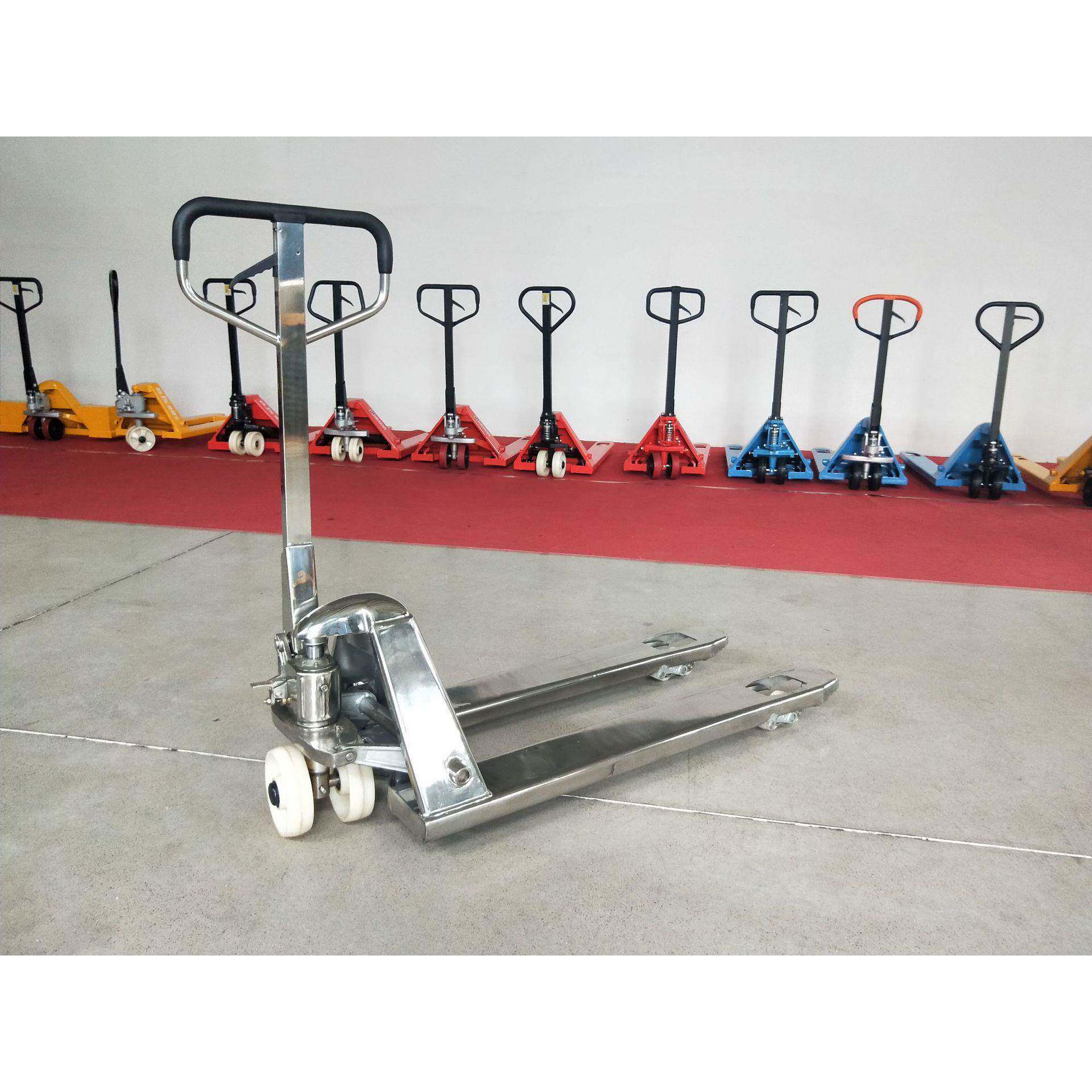 手动液压不锈钢搬运车5吨叉车堆高地牛油压手推拖车5T托盘装卸车