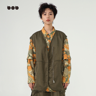 原创设计百搭叠穿背心 白目自绿色马甲女2024年秋新品 商场同款