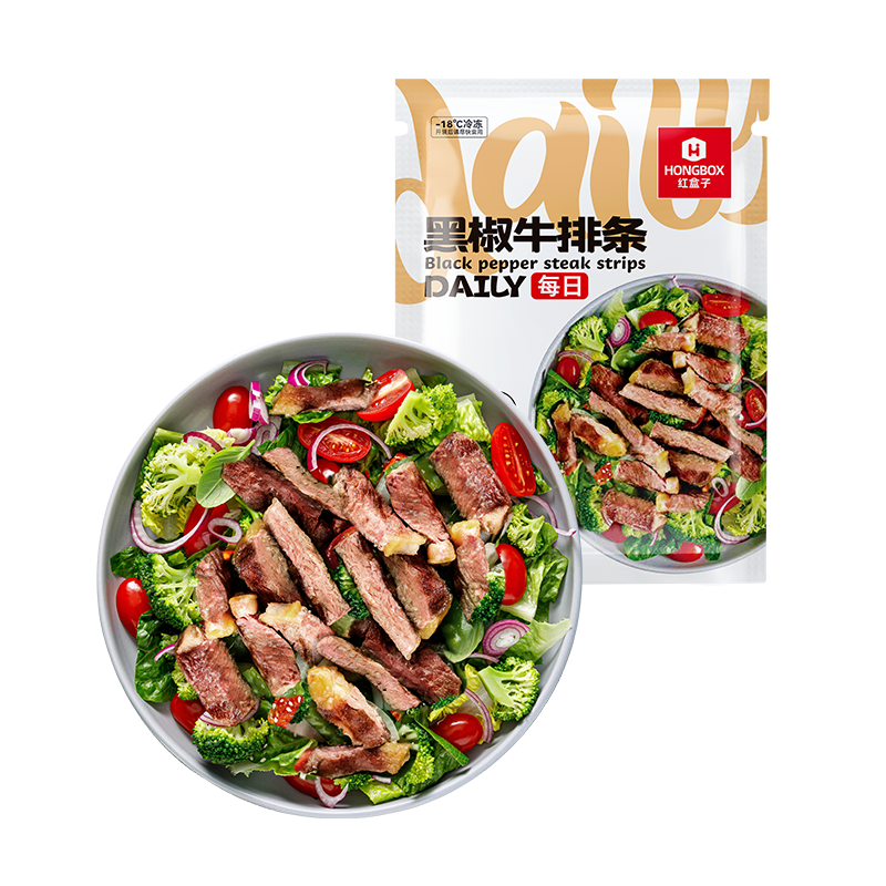 【直播推荐】红盒子黑椒牛排条厚牛排