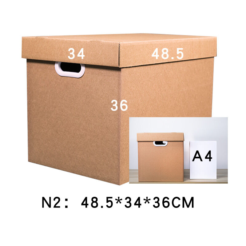 纸质档案箱整理纸质收纳箱收纳盒大号装书有盖零食文件纸箱48.5*3