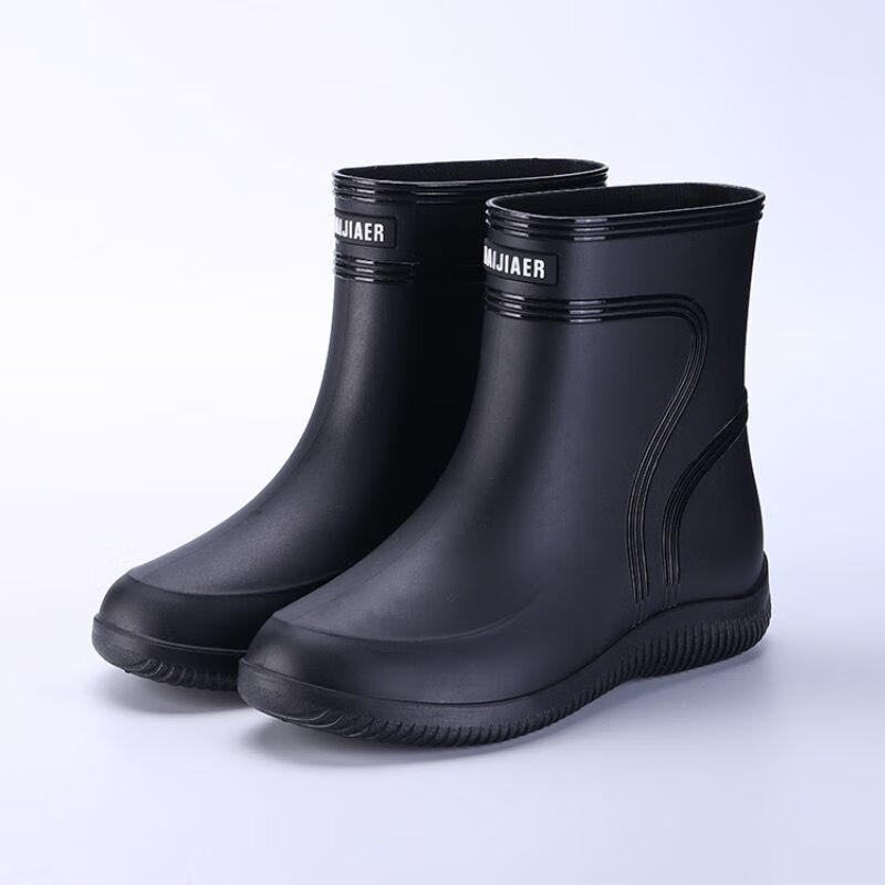 奴热曼雨鞋男女短筒雨靴加绒棉套防雪御寒保暖水鞋防水防滑平底水