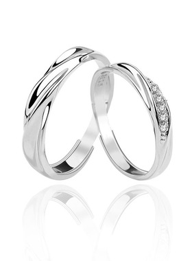 S925银饰品鲁伯特之泪情侣戒指一