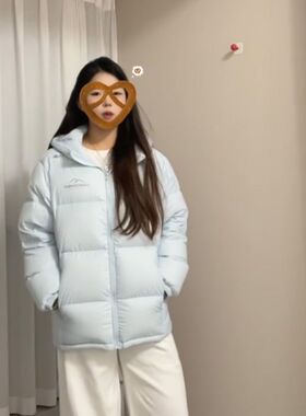 2025新款冬季学院风小个子宽松百搭蓝色连帽棉衣女学生保暖面包服