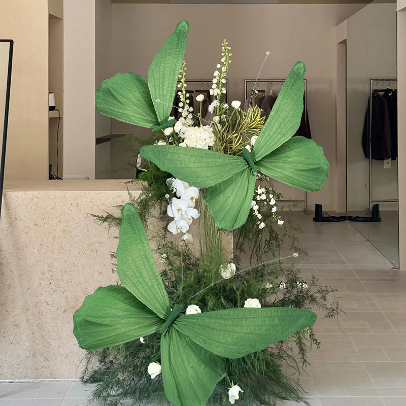 大型立体纸蝴蝶造景室内手工纸艺花布置门店美陈婚礼摄影道具装饰