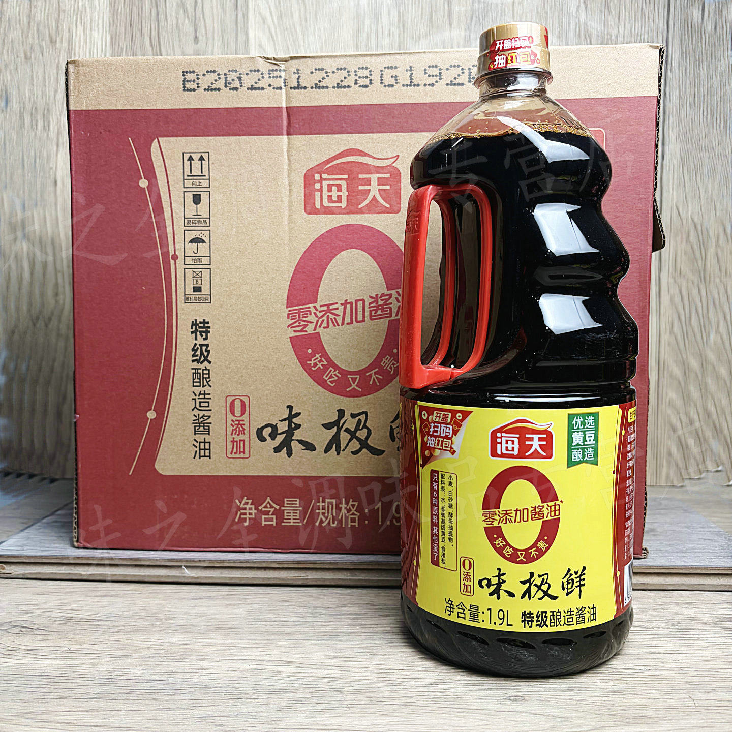 海天0添加味极鲜酱油1.9L/1.28L
