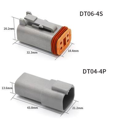 DEUTSCH DT06-2S 德驰连接器DT04-2P 汽车线束接插件防水公母插头