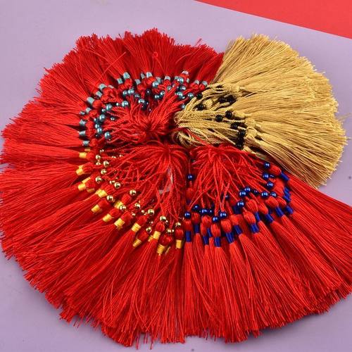 《30根》蛇年大红穗子春节带珠流苏喜糖盒特色小流苏灯笼书签配件