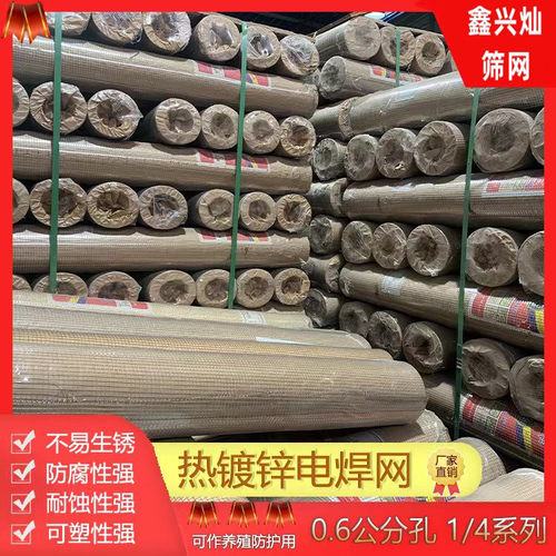 现货1/4孔电焊网0.6小孔热镀锌铁丝网冷镀锌电焊网卷电镀网格网片