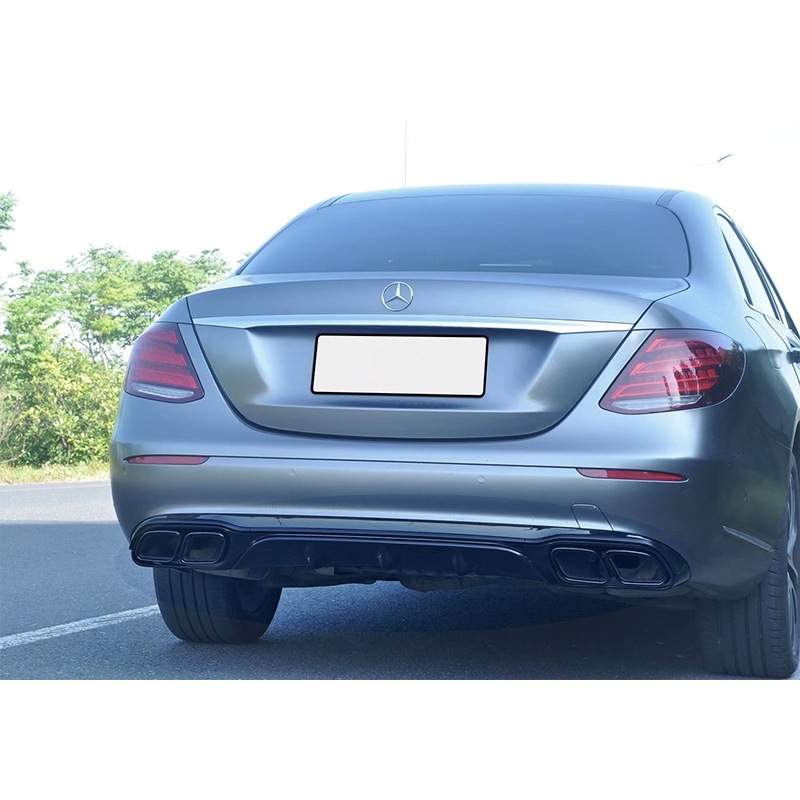 适用16-22款E级普通版行政版改装AMGE63后唇包围四出双排气管尾喉