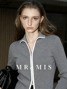 NINETIES双头拉链修身短款两穿针织开衫早春新品小众设计款高级