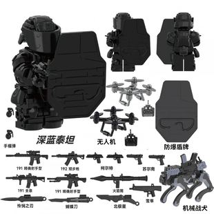 适用乐高特种兵小人仔积木军事三角洲行动威龙深蓝士兵机械狗玩具