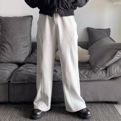 解构加绒卫裤GOOANGUAN宽松微喇