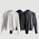 260克亲肤双层小领口长袖 打底T恤秋冬防寒 华夫格简约百搭圆领男士